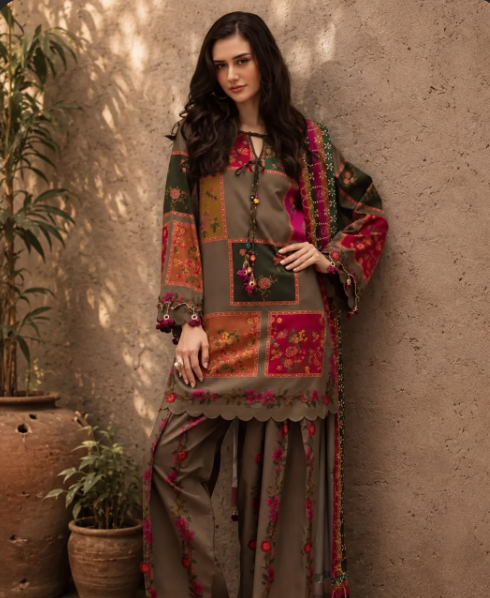 Zevora Swiss Embroidered Suit